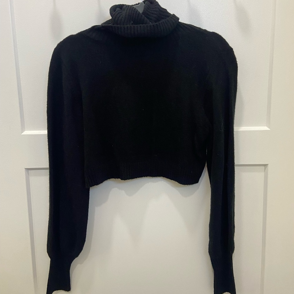 NWT Princess Polly Black Ribbed Cropped Sweater